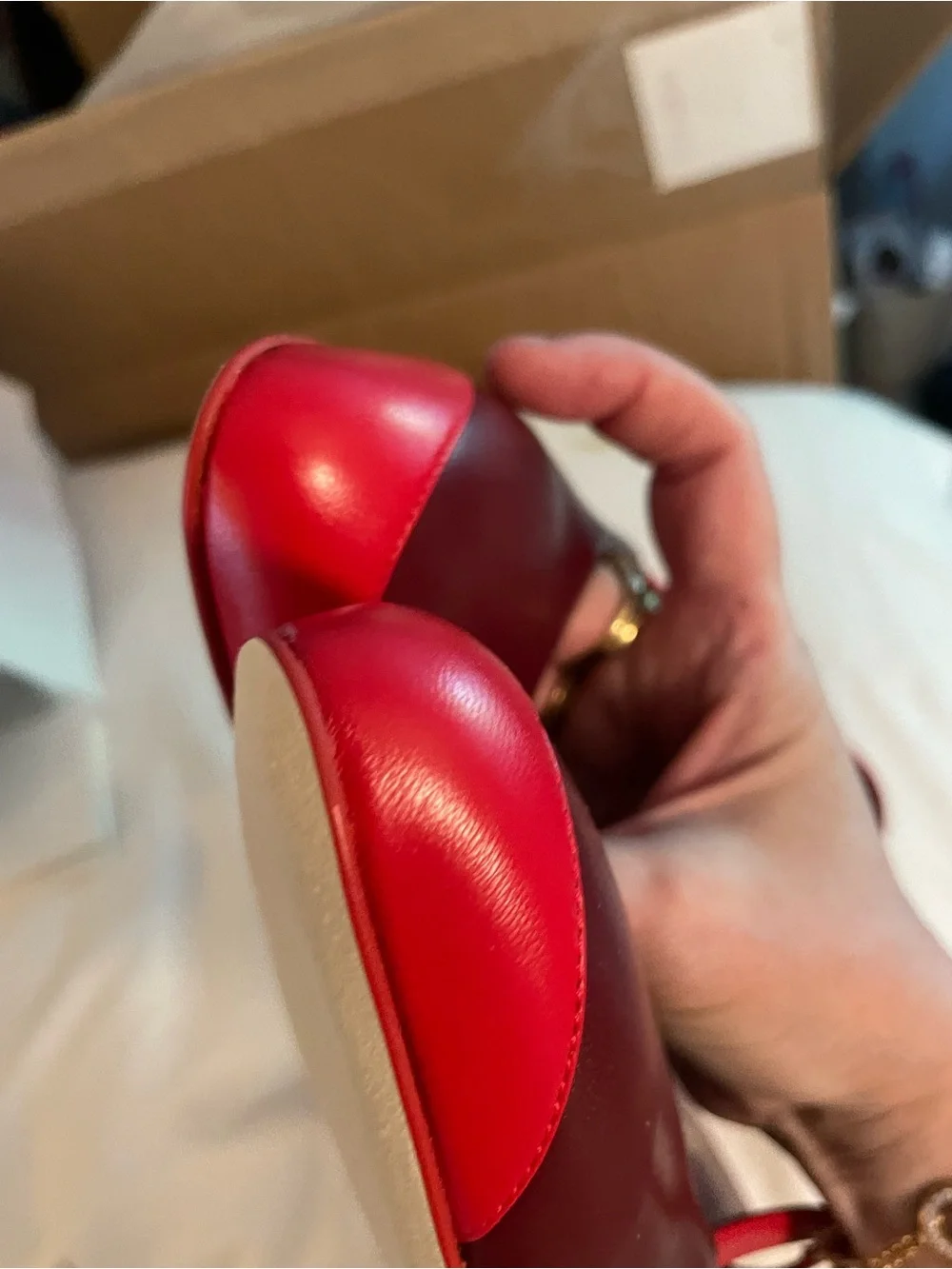 Matthieu Blazy CHANEL lambskin slingbacks Burgundy Red Heel Pump G47479 sz 37
